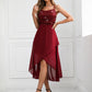 Robe sexy en mousseline de soie à paillettes rétro