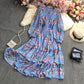 9751 Floral Print Long Sleeve Dress