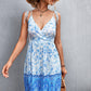 Women's Fashion V-neck Strap Positioning Flower Dress