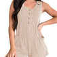 Contrast Color Striped Sleeveless Vest Jumpsuit