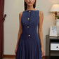 Minimalist Womens Dress With A Distinctive Pleated Cinched Waist