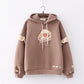 Pull à capuche ample et décontracté en peluche pour femme