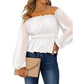 Women's Summer New Long-sleeved Casual Off-shoulder Shirt