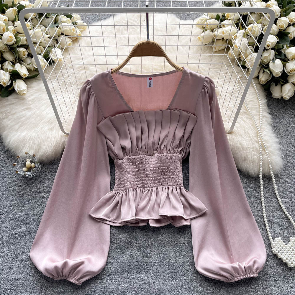 Women's Fashion Style Square Collar Shirt Top