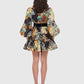 Robe à manches bouffantes et col montant, style vintage australien