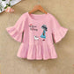 T-shirt à manches volantées pour enfant, bas d'été