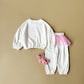 Two-piece Set Girls' Sweet Bow Letter Print Top