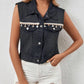 Fashion Casual Tassel Single Breasted Denim Short Vest