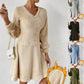 Women's Autumn And Winter Thickened Double-sided Plush V-neck Slimming Dress Pajamas