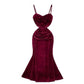 Women's Socialite Pleated Waist Tight Suspender Dress