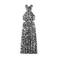Linen Blended Hanging Collar Women's Dress