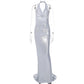 Women's Solid Color Backless Pleated Neck Hanging Dress