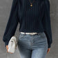 Spring Round Neck Lantern Sleeve Long Sleeve Solid Color Loose Blouse