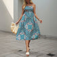 Retro Printing Slip Dress Women's Clothing
