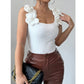 Three-dimensional Flower Elegant Spring And Summer Knitted Vest