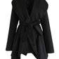 New Women's Lace-up Cross-over Shawl Woolen Coat