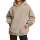 Sweats à capuche pour femmes avec poches, sweat-shirt tendance uni, pull à capuche surdimensionné, vêtements pour femmes