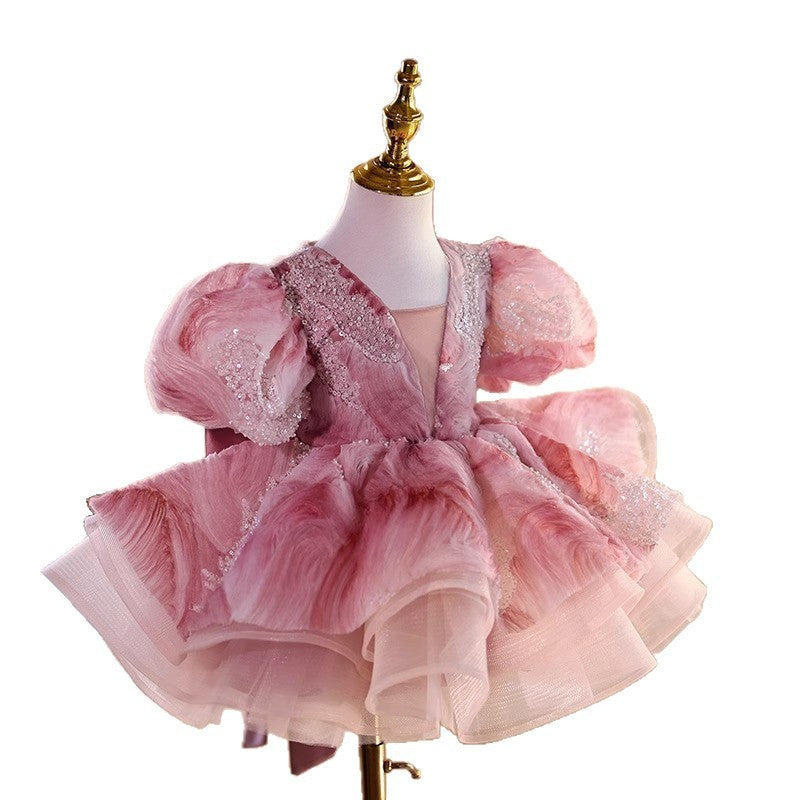 Children's Dress Wedding Piano Playing Small Host Performance Costume