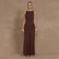 Sleeveless Pleated Slim Solid Color Dress
