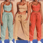 Two-piece Suit Of New Solid Color Suspenders Casual Pants