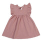 Flounced Sleeve Dress Girls' Back Collar Lace-up