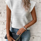Multi-Color Women's Round Neck Shoulder Sleeve T-Shirt