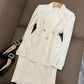Women's White Vest Skirt Temperament Jacket Two-piece Set