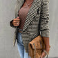 Houndstooth Printed Casual Coat Slim Fit Small Business Suit
