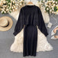 Robe fourreau à bretelles et col en V, ensemble deux pièces