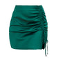 Pleating High Waist Zip Skirt For Women