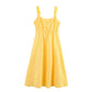 Wooden Ear Decorative Embossed Sling Dress