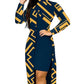 Two-piece Long Sleeve Printed Turtleneck Suit Women
