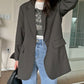 Minimalist Lapel Two Button Loose Long Sleeve Blazer Top