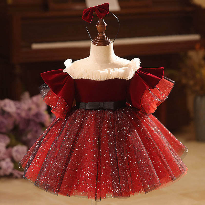 New Children's Dress Princess Dress Piano Host's Dress