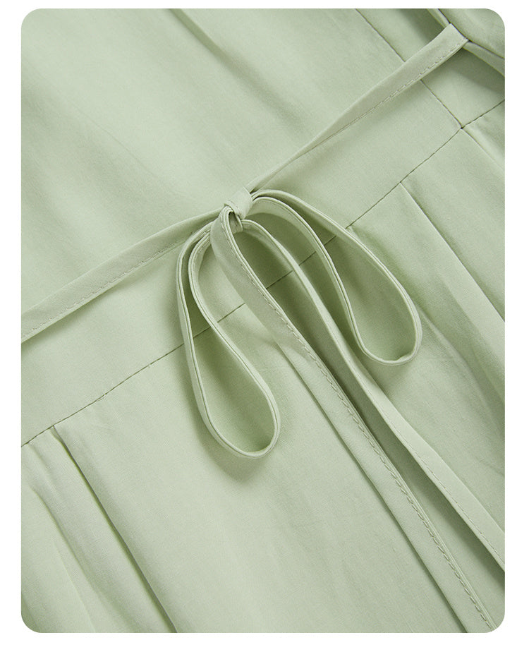 Robe à col princesse pour femme, coupe trapèze, taille haute, style printemps, petite jupe longue