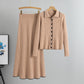 Fashion Slim Fit Women's Sweater Cardigan Skirt Two-piece Set