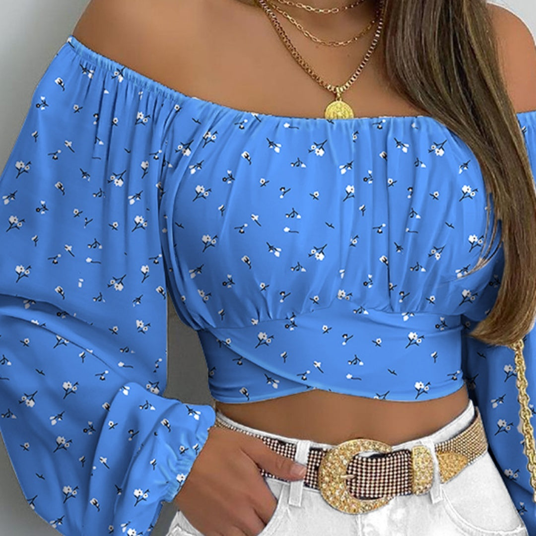 Women's New Off-shoulder Printed Top