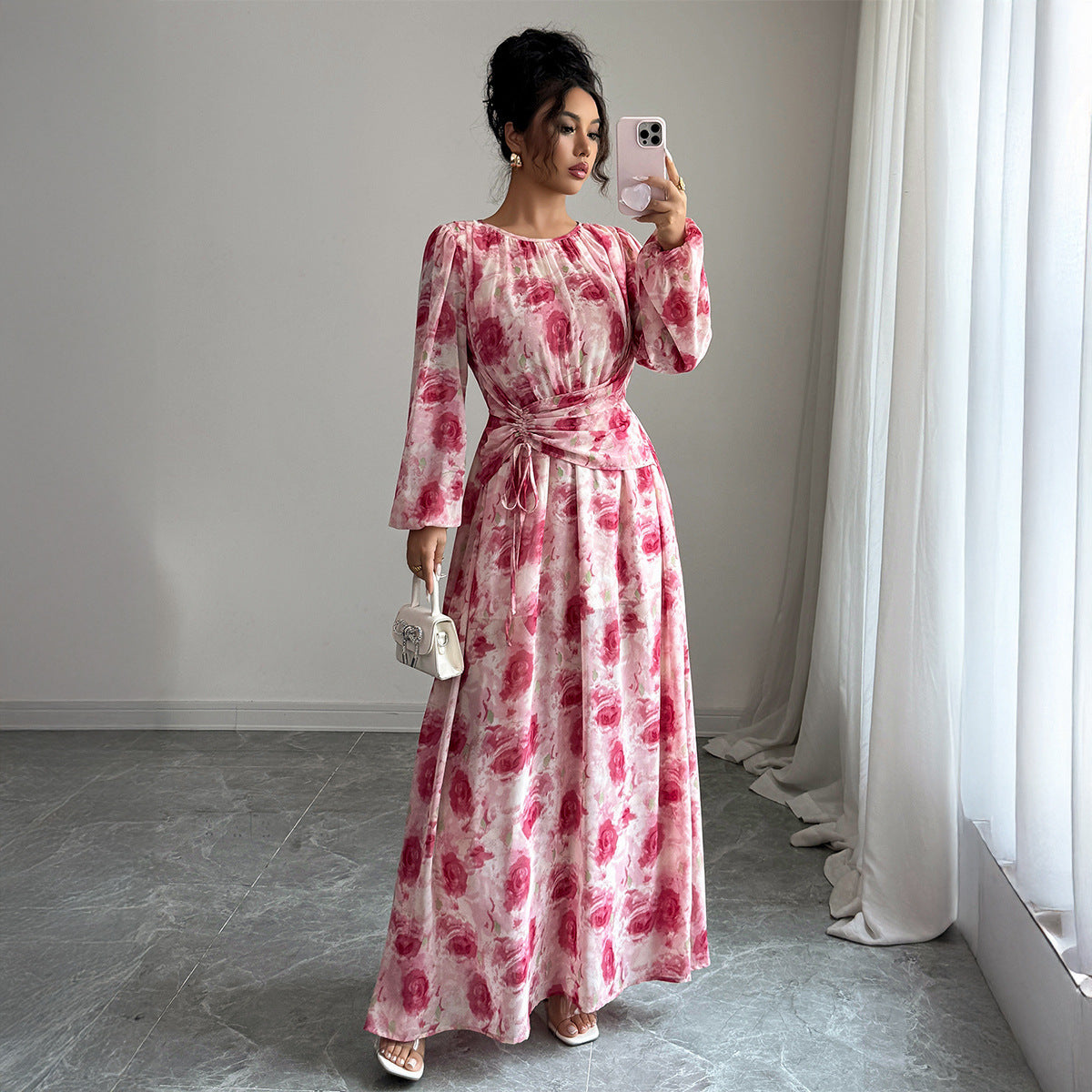 Women's Printed Long Sleeve Dress