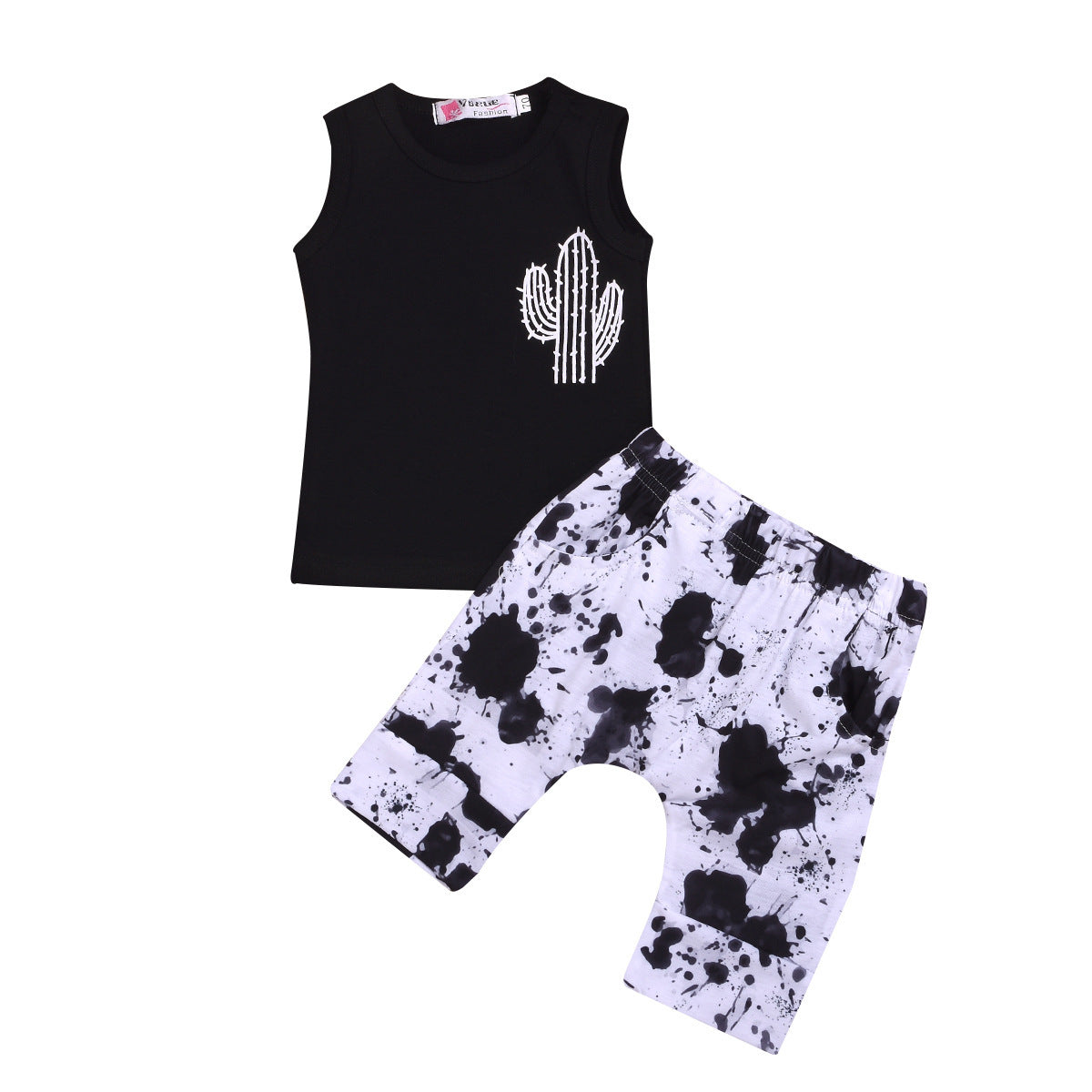Children's Clothing Sleeveless For Boy Cactus Letter Two-piece Set