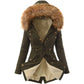 Pure Color Hooded Slim Warm Zipper Jacket Women Padded Coat