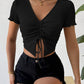 Fashion Personality Knitted Short-sleeved Shirt Women