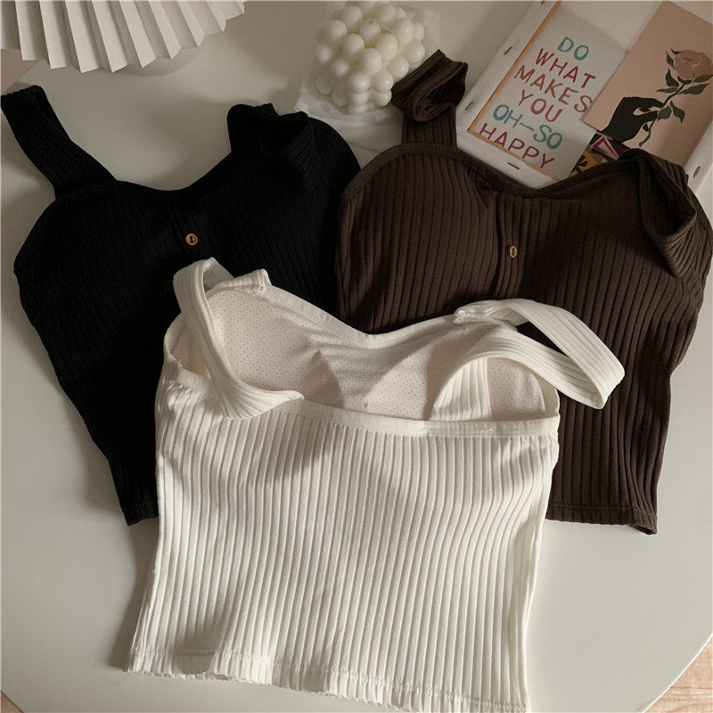Women's Bottoming Top With Chest Pad