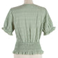 V-neck Short-sleeved Top Waist Slim Green