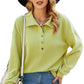 Loose Open Chest Batwing Long Sleeve Lapel Women's Sweater
