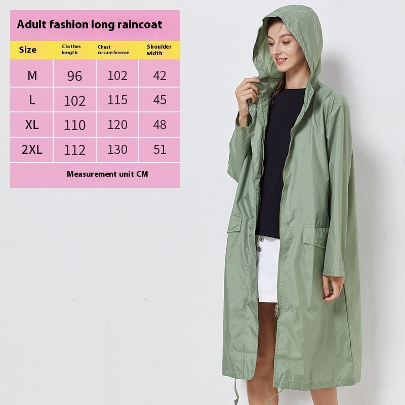 Raincoat Mid-length Windproof Outdoor Poncho Tide