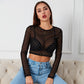 Ins Mesh See-through Dress Top