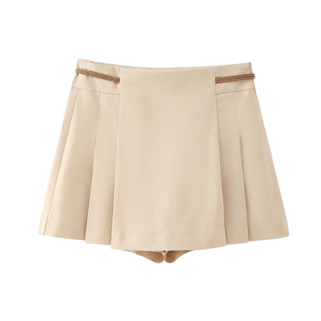 Women's Fashion With Waistband Tops Skort Suit