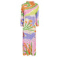 Robe imprimée décontractée à col rond et manches longues pour femme