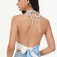 Switching Contrasting Band -wrapped Chest Big Back Short Summer Vest Female