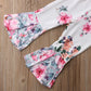 Ensemble 2 pièces chemisier asymétrique à manches volantées et pantalon fleuri pour fille